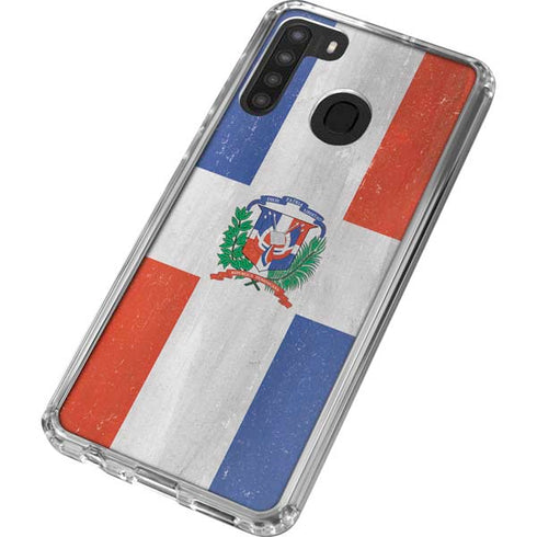 Dominican Republic Flag Faded Galaxy A21 Clear Case